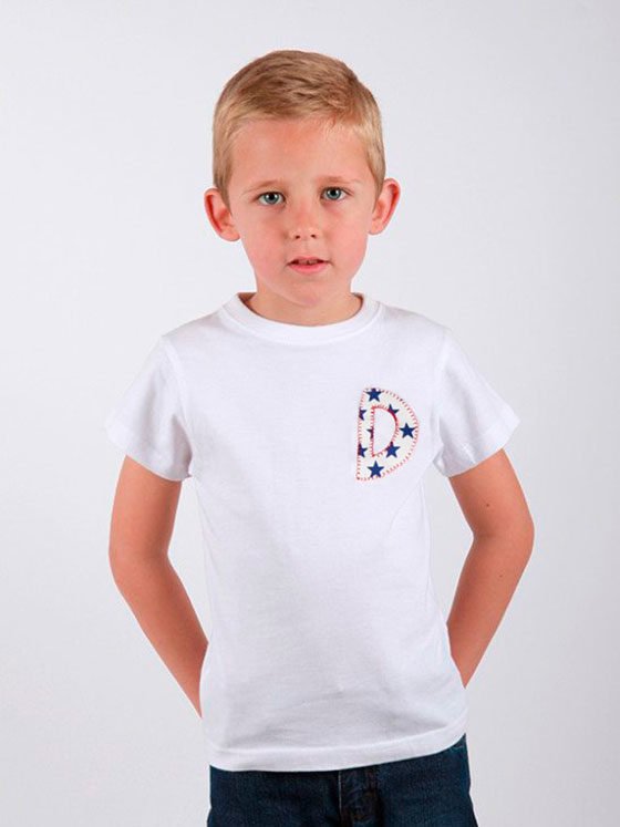 camiseta niño inicial personalizada
